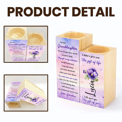 Para mi nieta, el amor siempre permanece, Pensamientos - Candelabro personalizado - GDT121_CAHOW