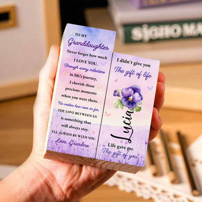 To My Granddaughter, Love Always Stays, Pansy Flowers