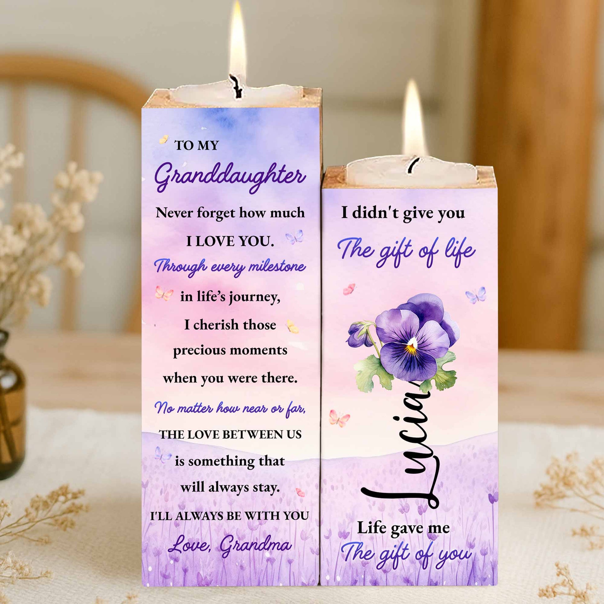 To My Granddaughter, Love Always Stays, Pansy Flowers