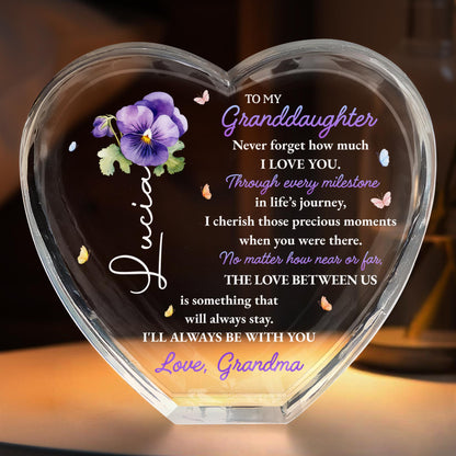 To My Granddaughter, Never forget how much I LOVE YOU, Pansy Flower and Butterflies