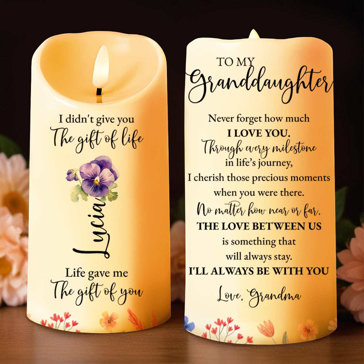 Granddaughter Love And Milestones Emotional Message With Flowers