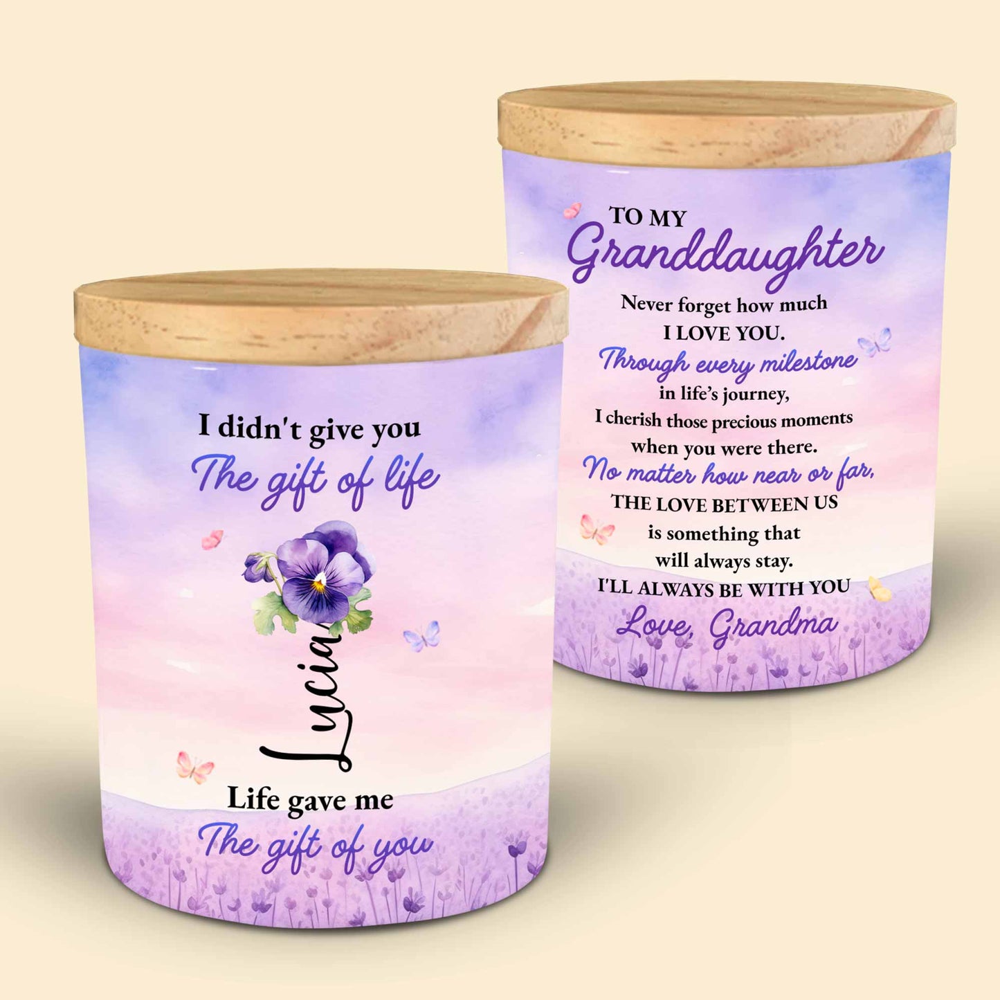 To My Granddaughter Love Always From Grandma With Flowers And Butterflies