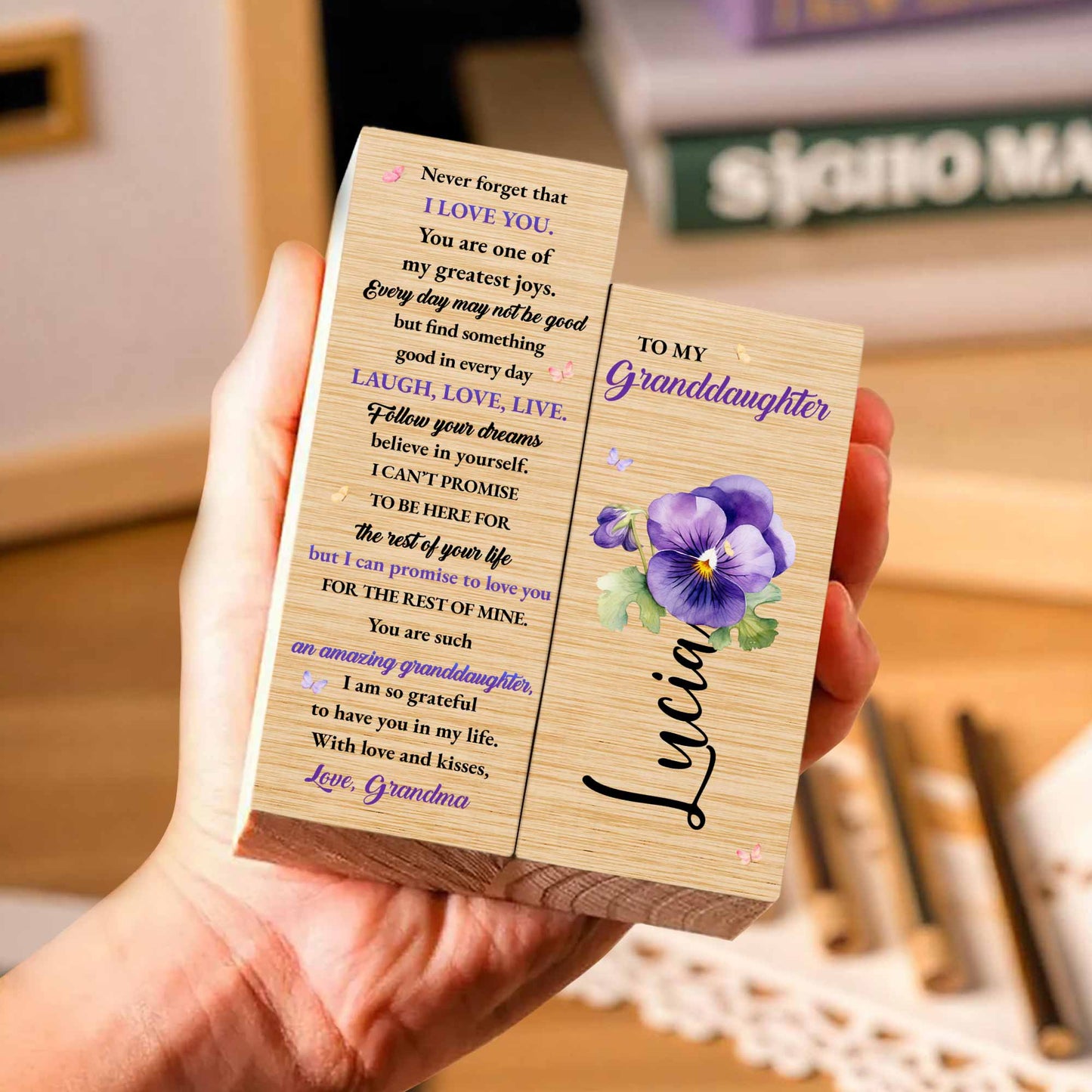 Never Forget That I Love You With Flowers And Note Design