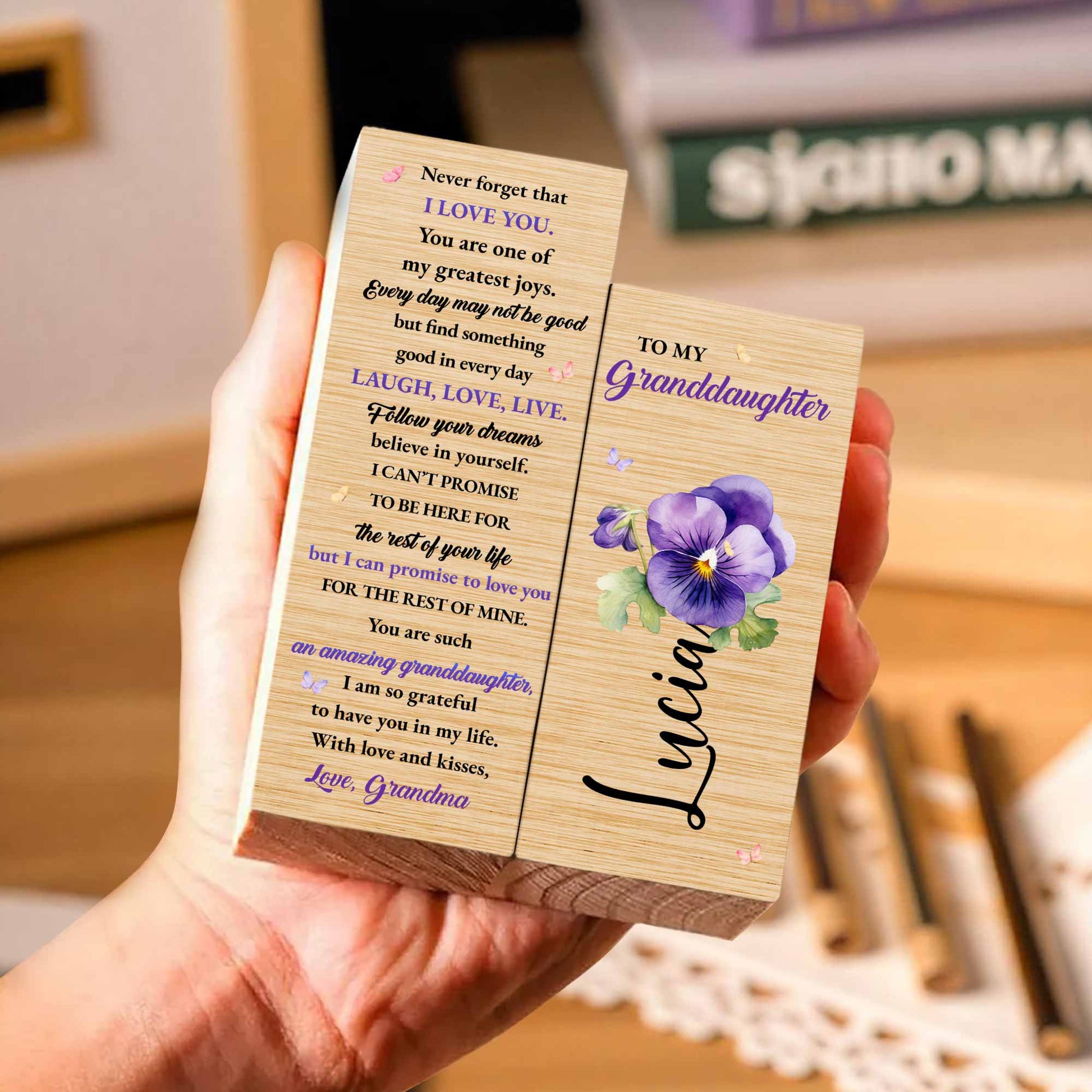 Never Forget That I Love You With Flowers And Note Design