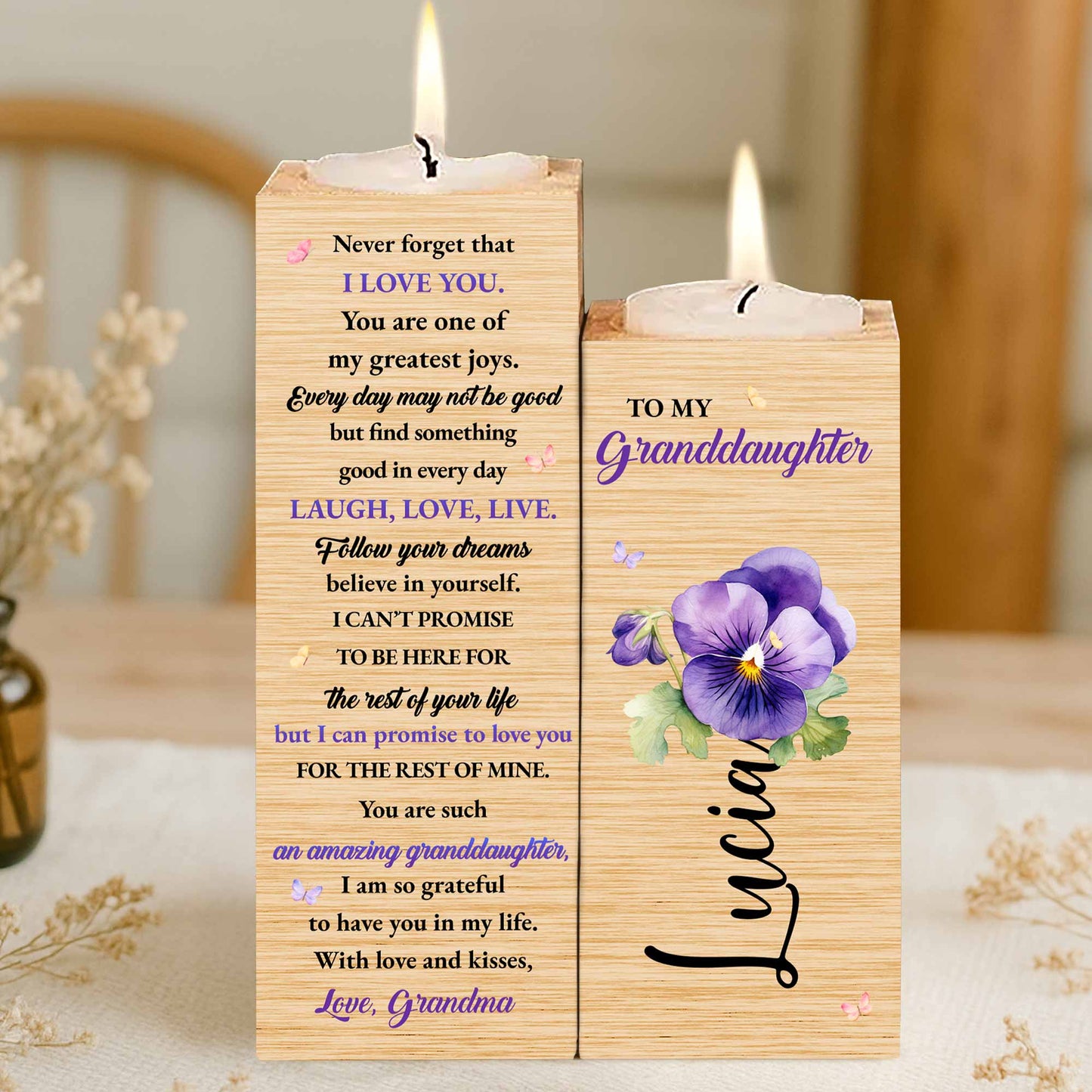 Never Forget That I Love You With Flowers And Note Design