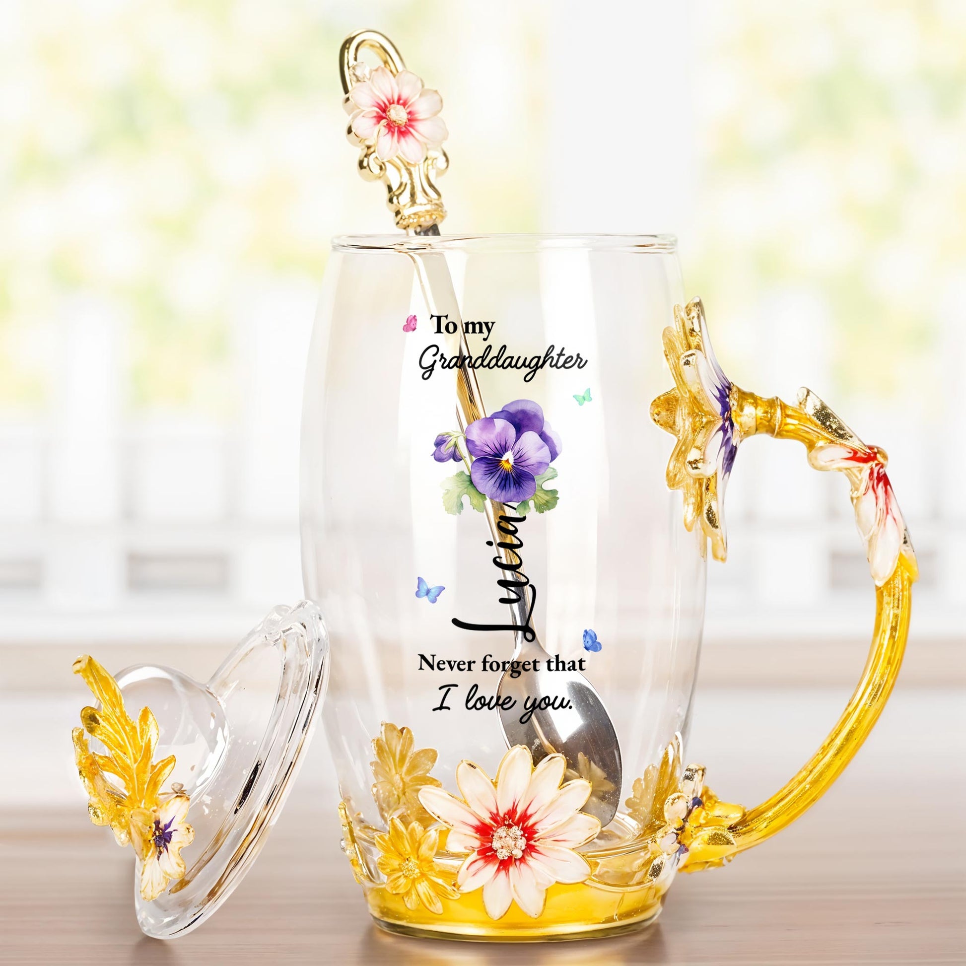 To My Goddaughter, Never Forget That I Love You, Flowers and Butterfly