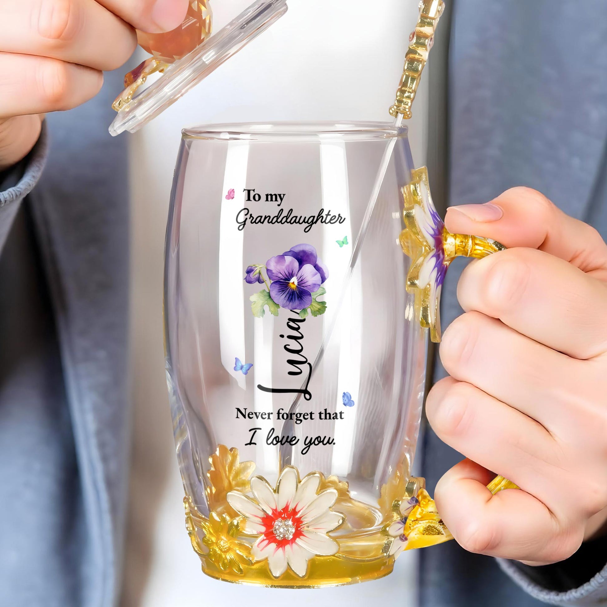 To My Goddaughter, Never Forget That I Love You, Flowers and Butterfly