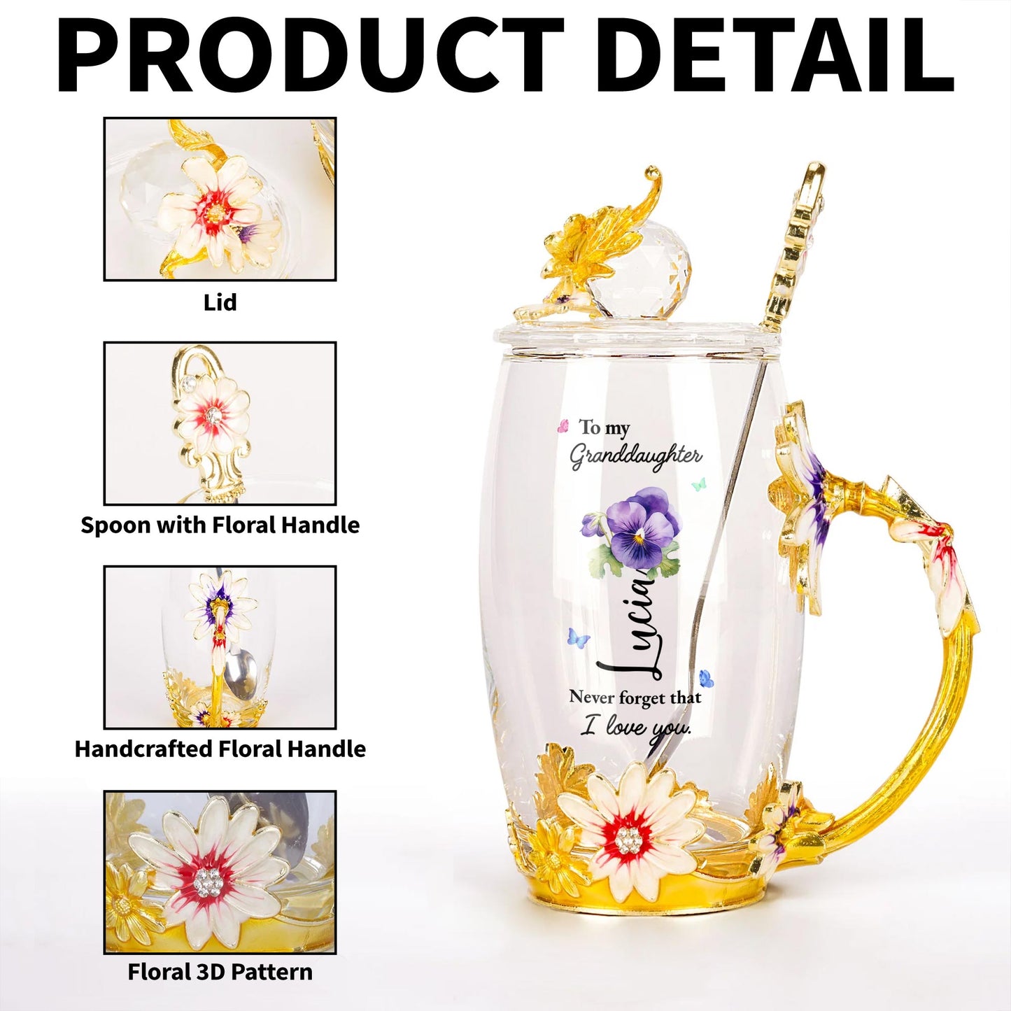 To My Goddaughter, Never Forget That I Love You, Flowers and Butterfly