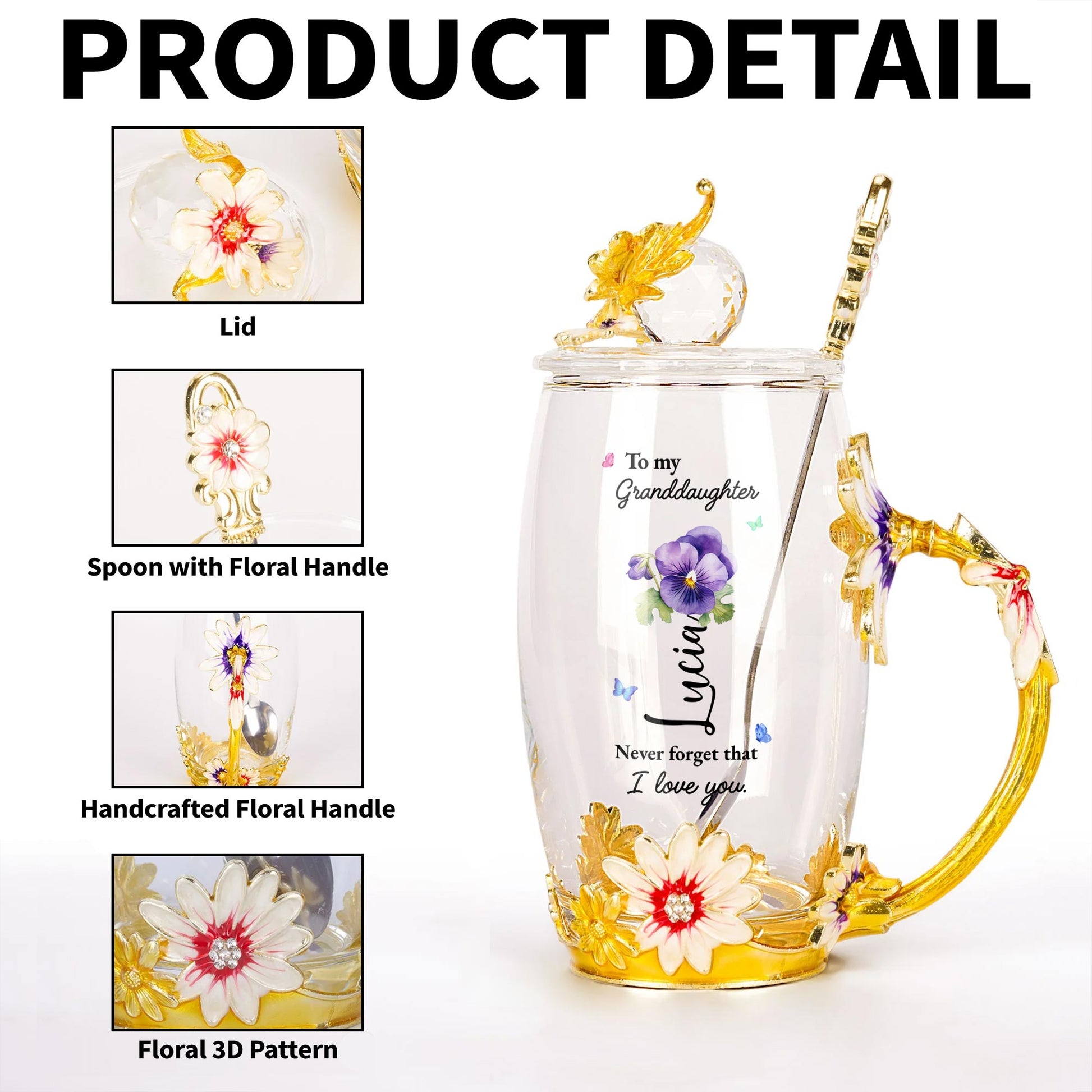 To My Goddaughter, Never Forget That I Love You, Flowers and Butterfly