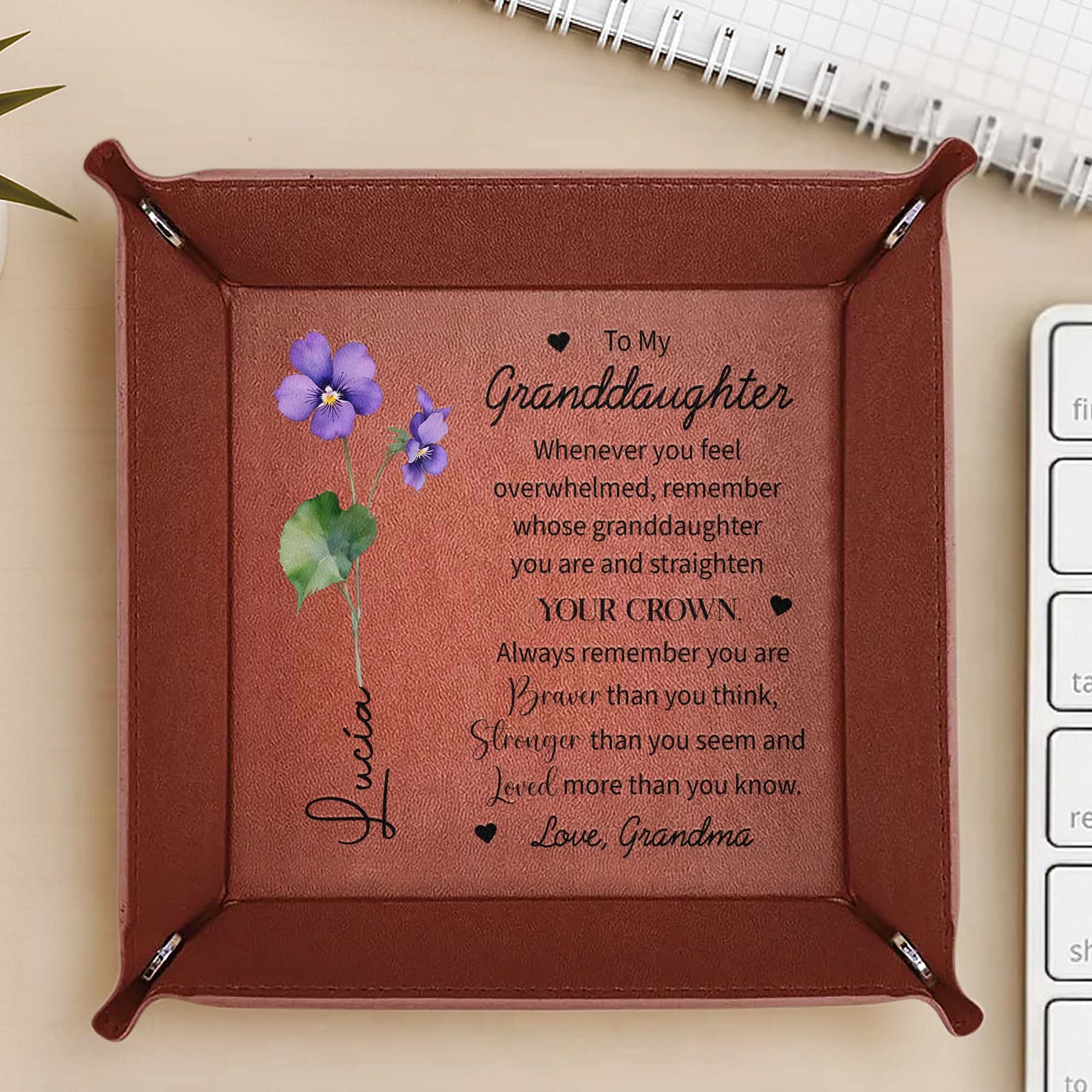 To My Granddaughter, Whenever You Feel Overwhelmed, Remember Whose Granddaughter You Are, Flowers and Crown