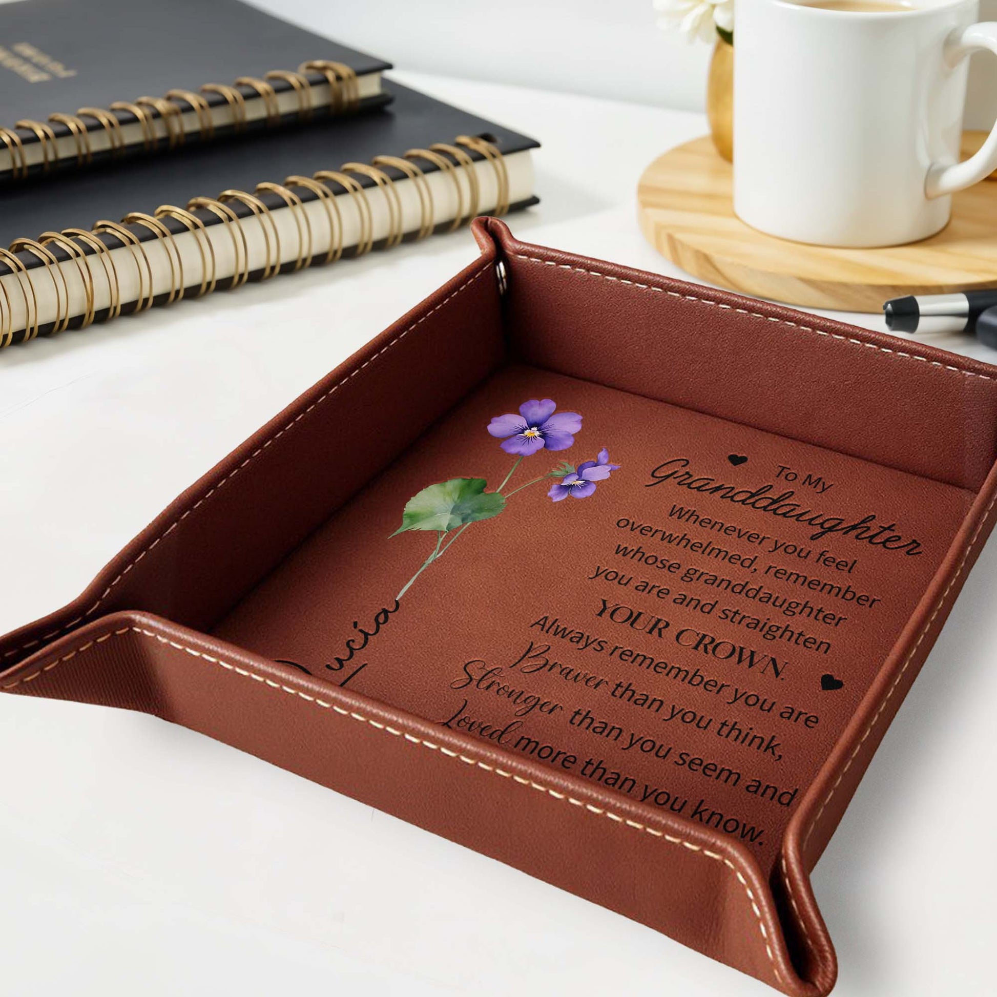 To My Granddaughter, Whenever You Feel Overwhelmed, Remember Whose Granddaughter You Are, Flowers and Crown