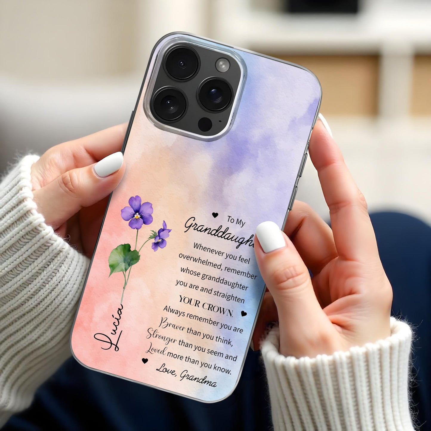 To My Granddaughter, Remember Whose Granddaughter You Are, Violets And Crown