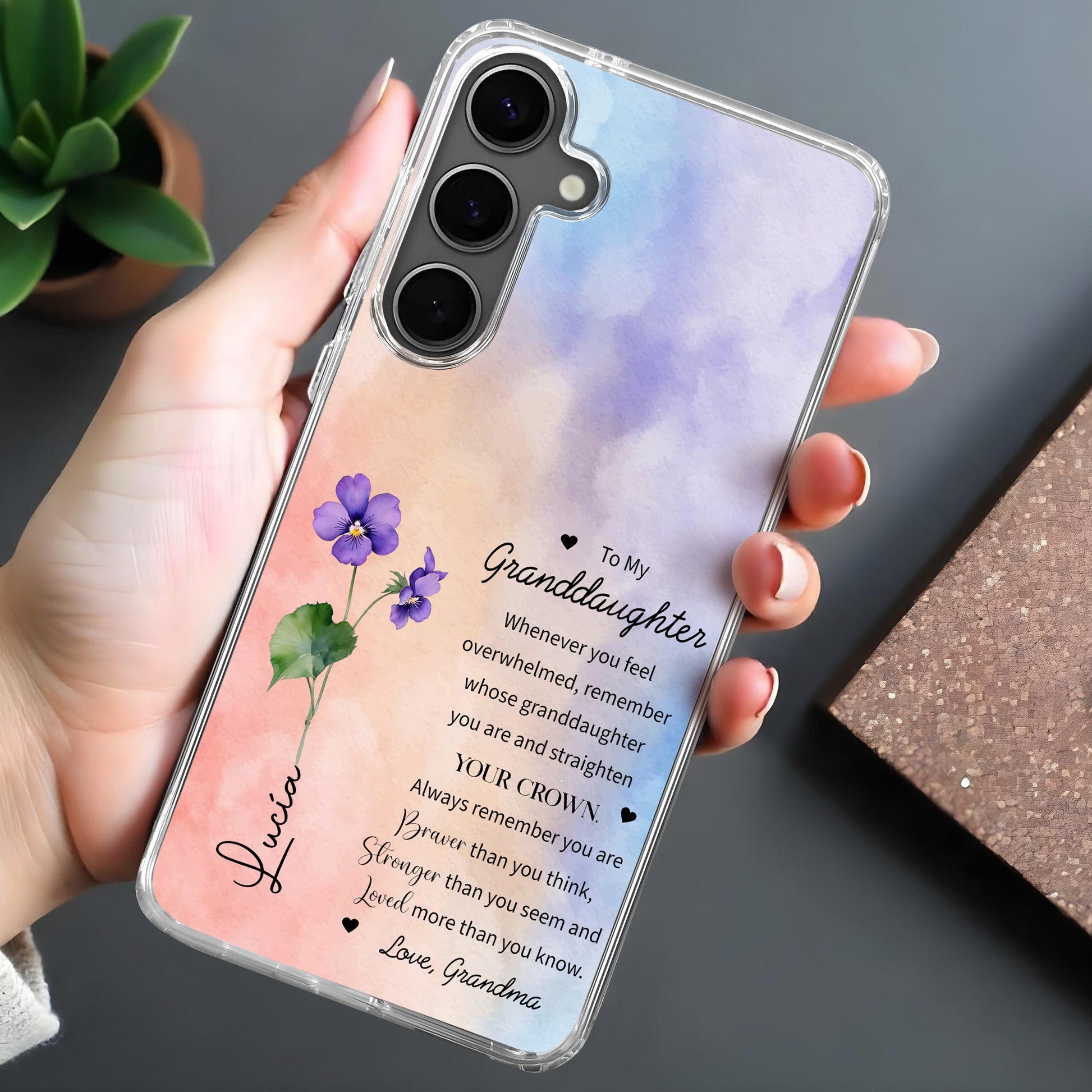 To My Granddaughter, Remember Whose Granddaughter You Are, Violets And Crown