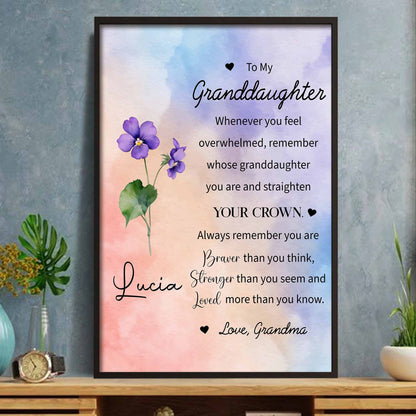 To My Granddaughter, Always Remember You Are Braver