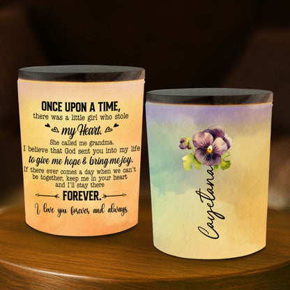 Elegant Pansy Floral Personalized Glass Jar