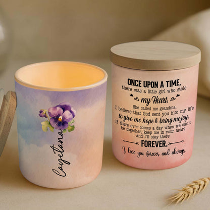 Elegant Pansy Floral Personalized Glass Jar