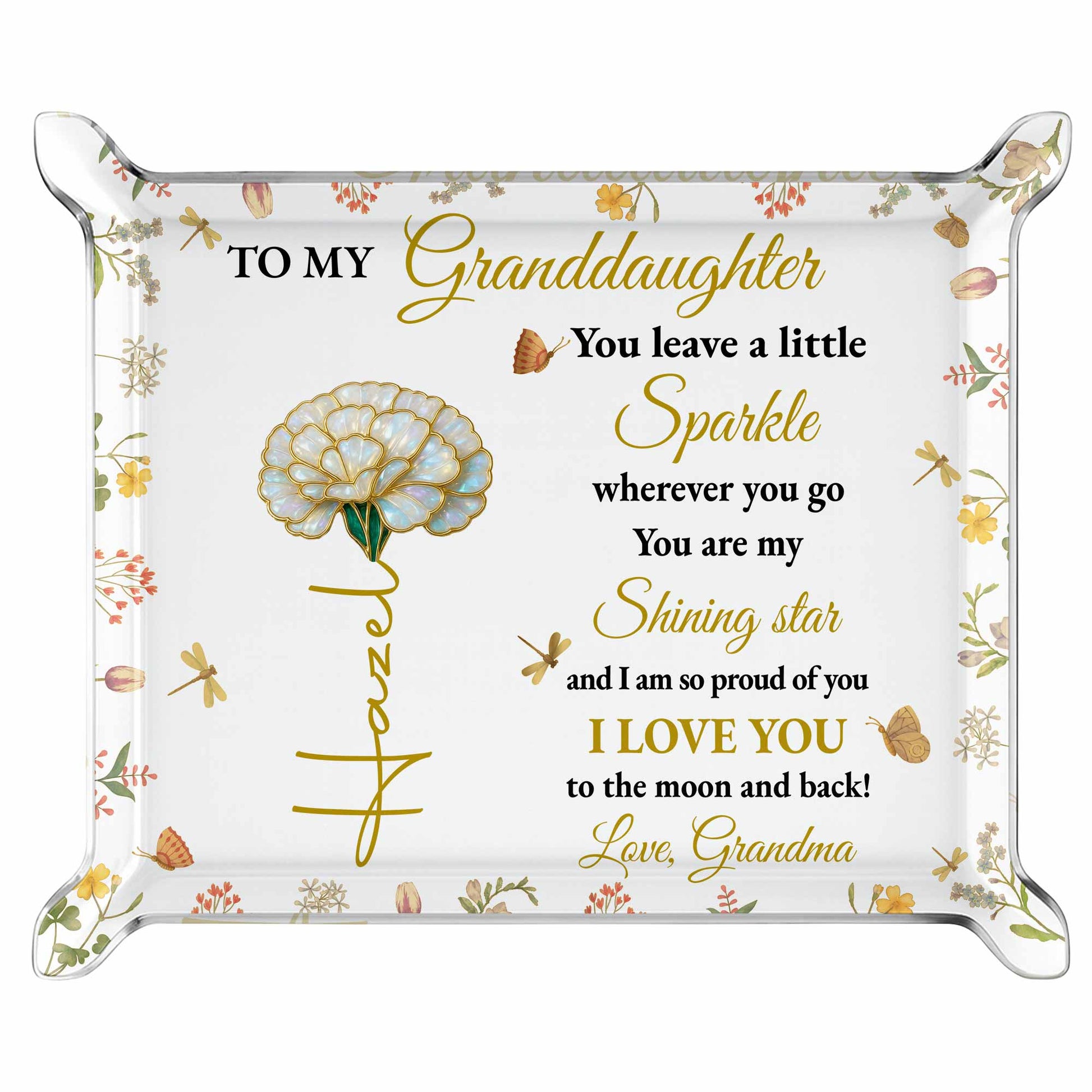 To My Granddaughter, You Leave A Little Sparkle, Flowers And Stars