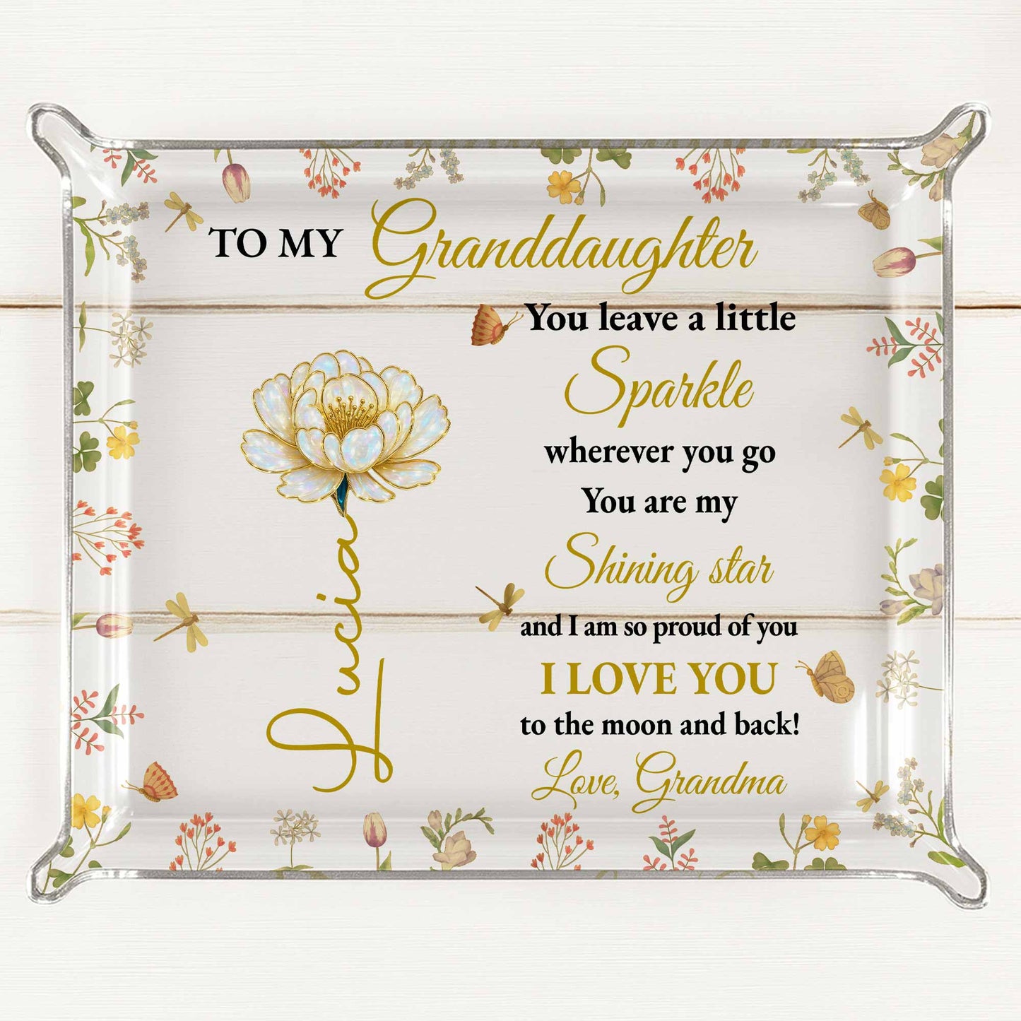 To My Granddaughter, You Leave A Little Sparkle, Flowers And Stars
