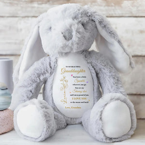 To My Beautiful Granddaughter, You leave a little Sparkle, Stuffed Bunny with Stars