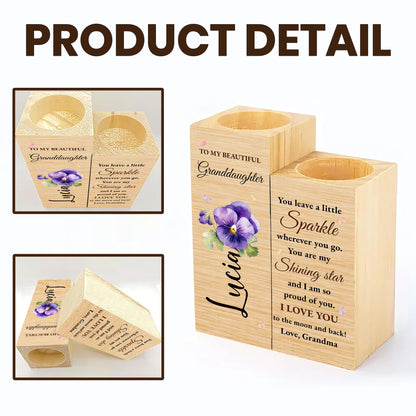 You Leave A Little Sparkle Wherever You Go, Flowers And Stars - Personalized Custom Candle Holder - GDT187_CAHOW