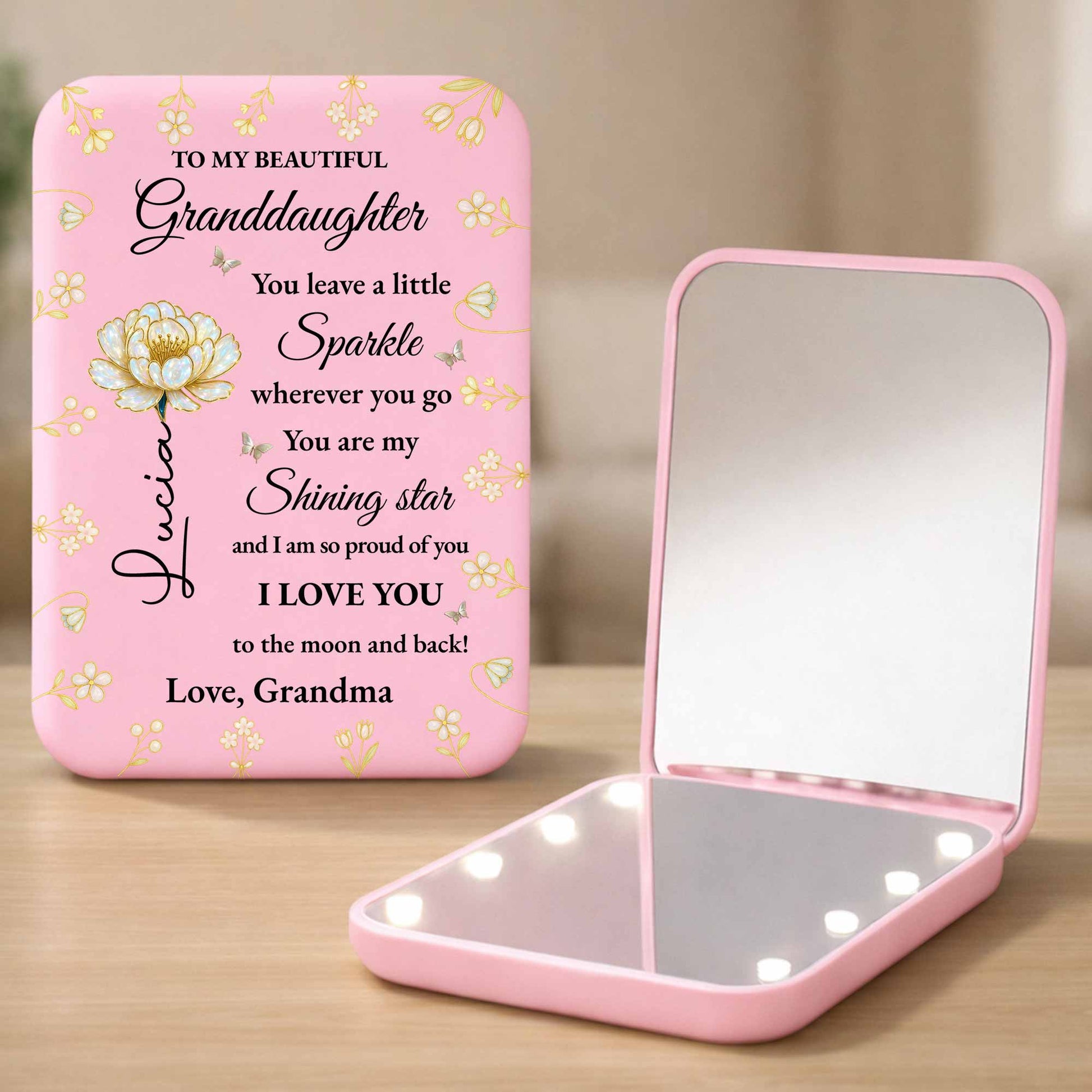 To My Beautiful Granddaughter Sparkle Wherever You Go Shining Star Flower