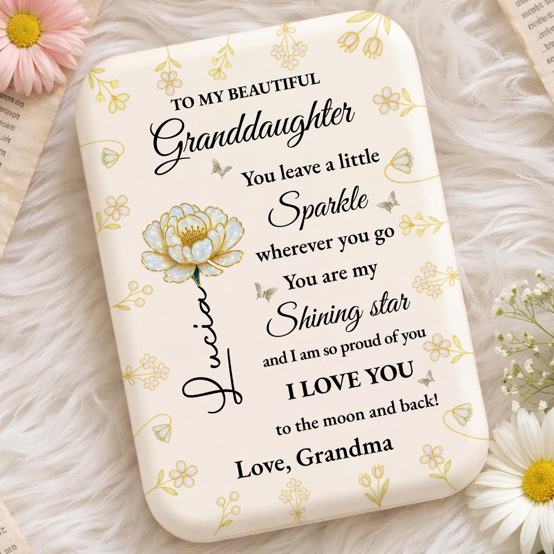 To My Beautiful Granddaughter Sparkle Wherever You Go Shining Star Flower