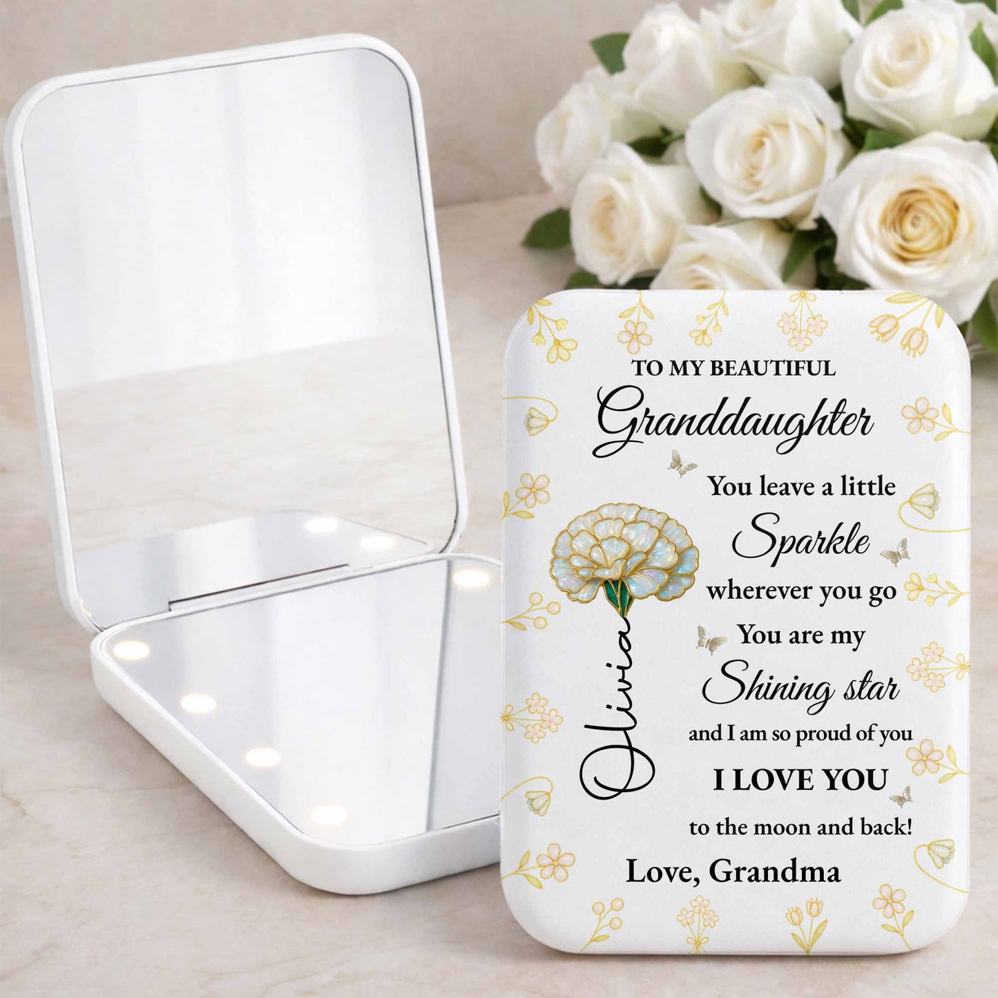 To My Beautiful Granddaughter Sparkle Wherever You Go Shining Star Flower