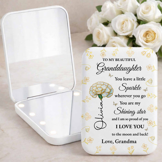 To My Beautiful Granddaughter Sparkle Wherever You Go Shining Star Flower