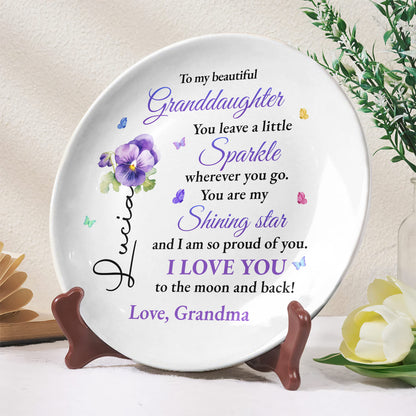 To My Beautiful Granddaughter, You Leave A Little Sparkle Wherever You Go, Flowers