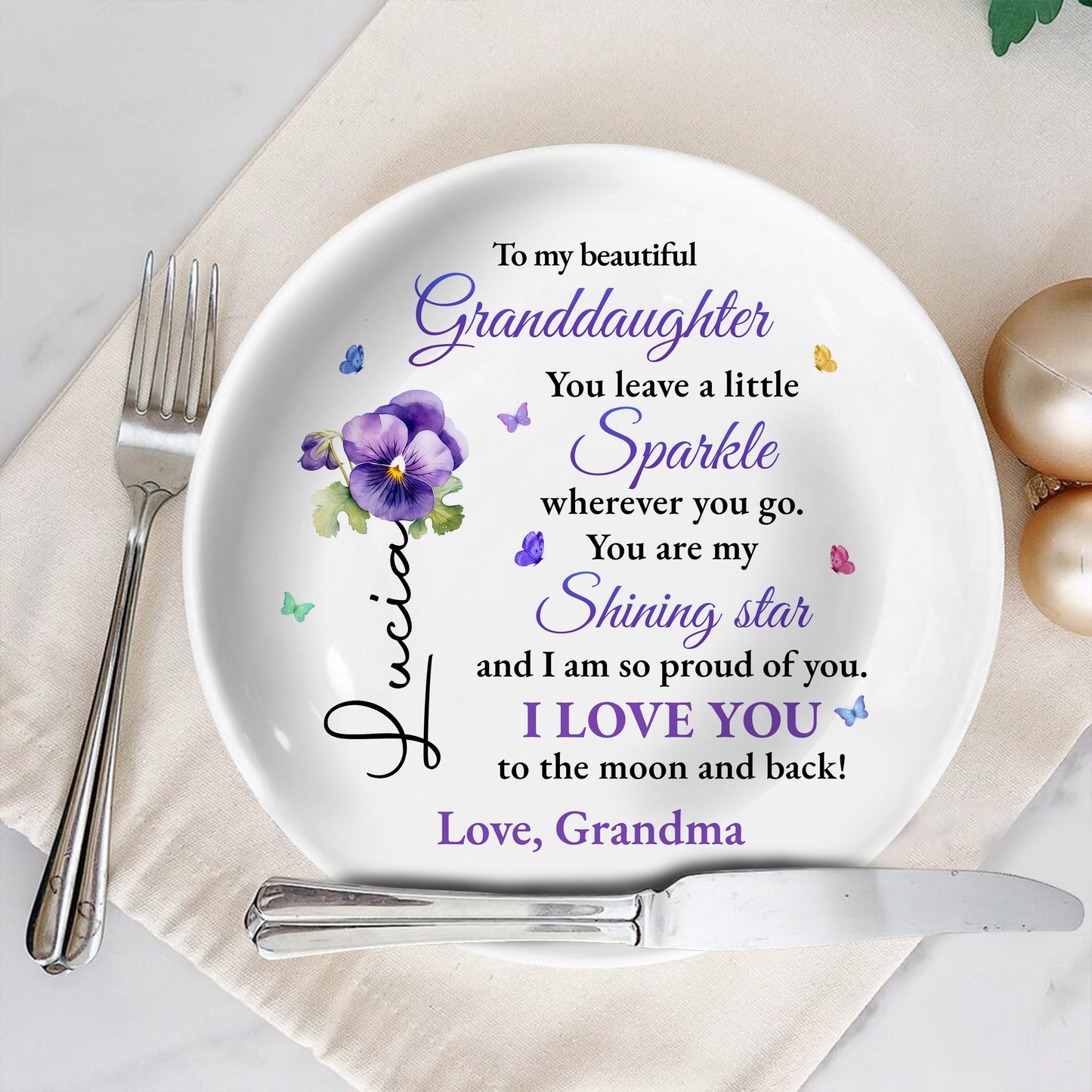 To My Beautiful Granddaughter, You Leave A Little Sparkle Wherever You Go, Flowers