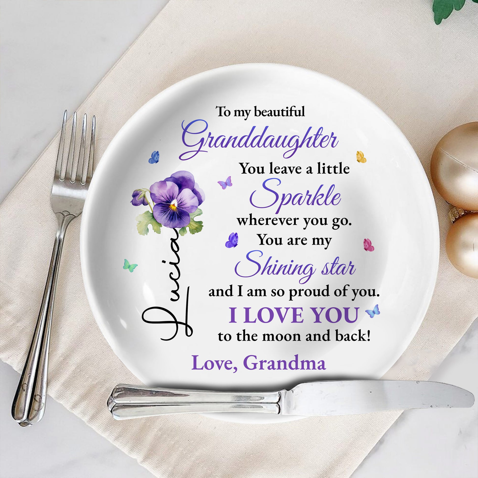 To My Beautiful Granddaughter, You Leave A Little Sparkle Wherever You Go, Flowers