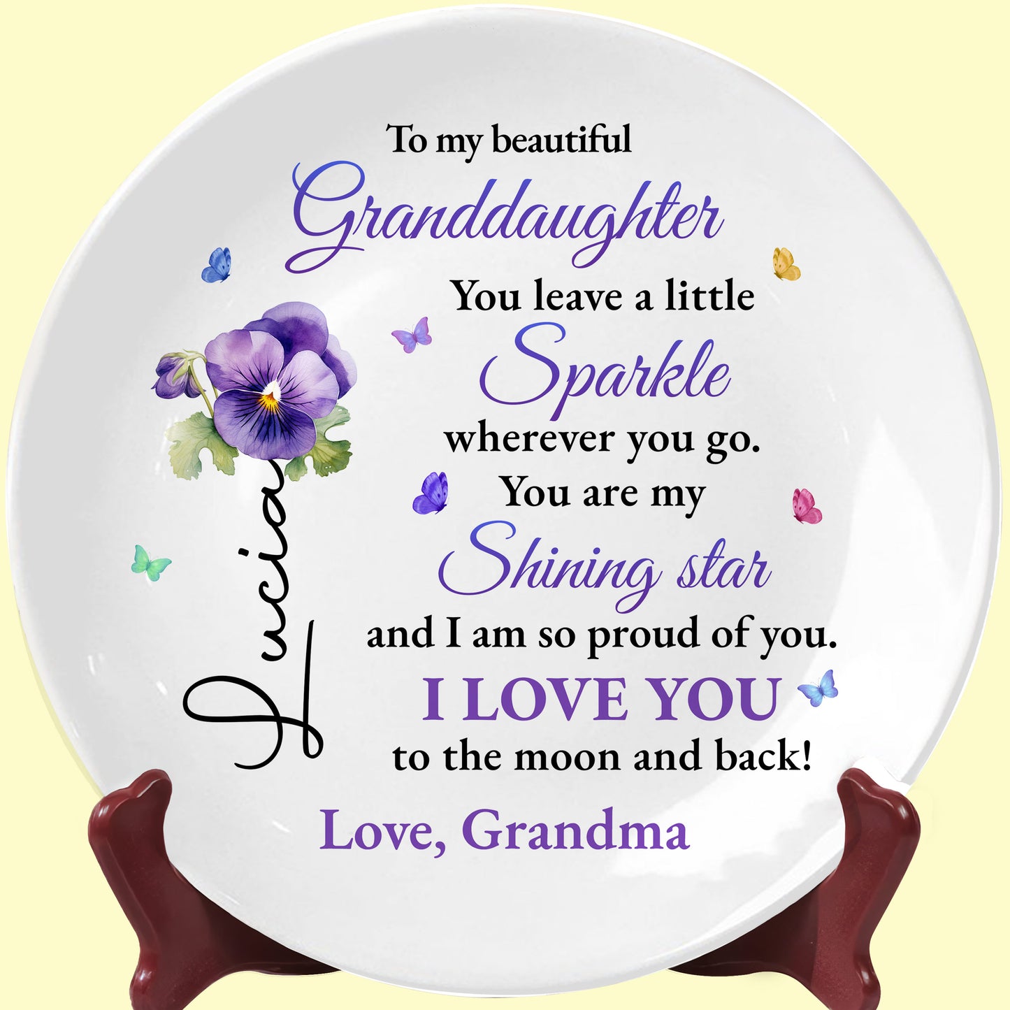 To My Beautiful Granddaughter, You Leave A Little Sparkle Wherever You Go, Flowers