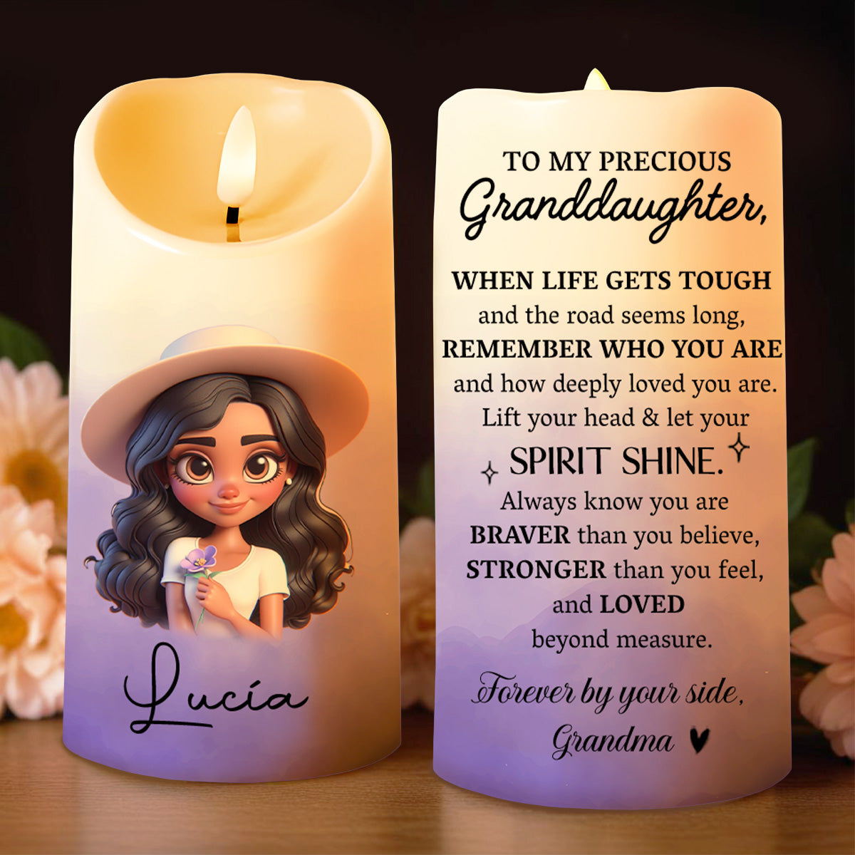 Personalised Ornate Frame LED Candle - Make It Your Way