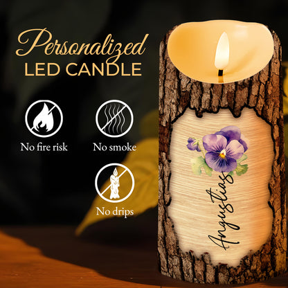 Listen To Your Heart Wood-Texture Floral Candle