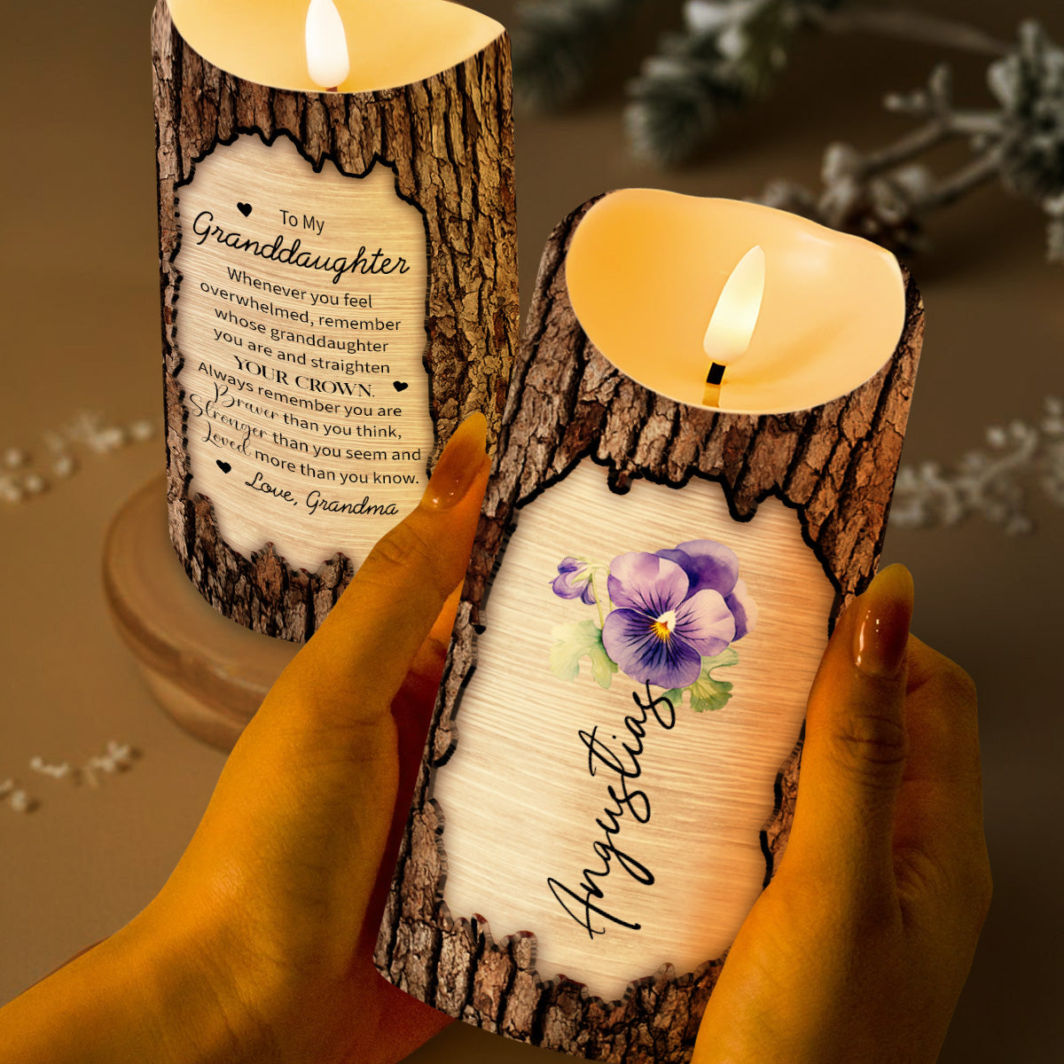 Braver Than You Think, Stronger Loved More Granddaughter Gift - Personalized Custom LED Candle - GDT200_LECA