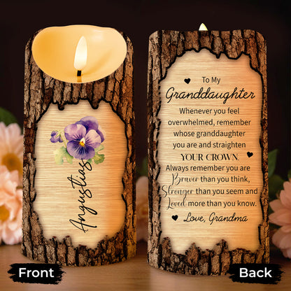 Braver Than You Think, Stronger Loved More Granddaughter Gift - Personalized Custom LED Candle - GDT200_LECA