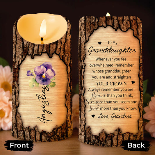 Braver Than You Think, Stronger Loved More Granddaughter Gift - Personalized Custom LED Candle - GDT200_LECA