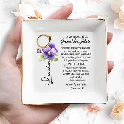 Beautiful Message For Granddaughter With Pansy Flower Design