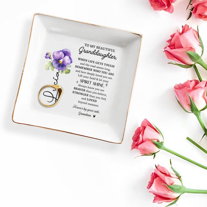 Beautiful Message For Granddaughter With Pansy Flower Design