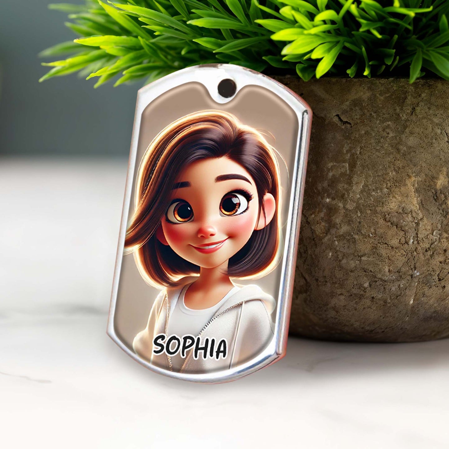 Have Fun And Call Your Grandma, Personalized Message Keychain