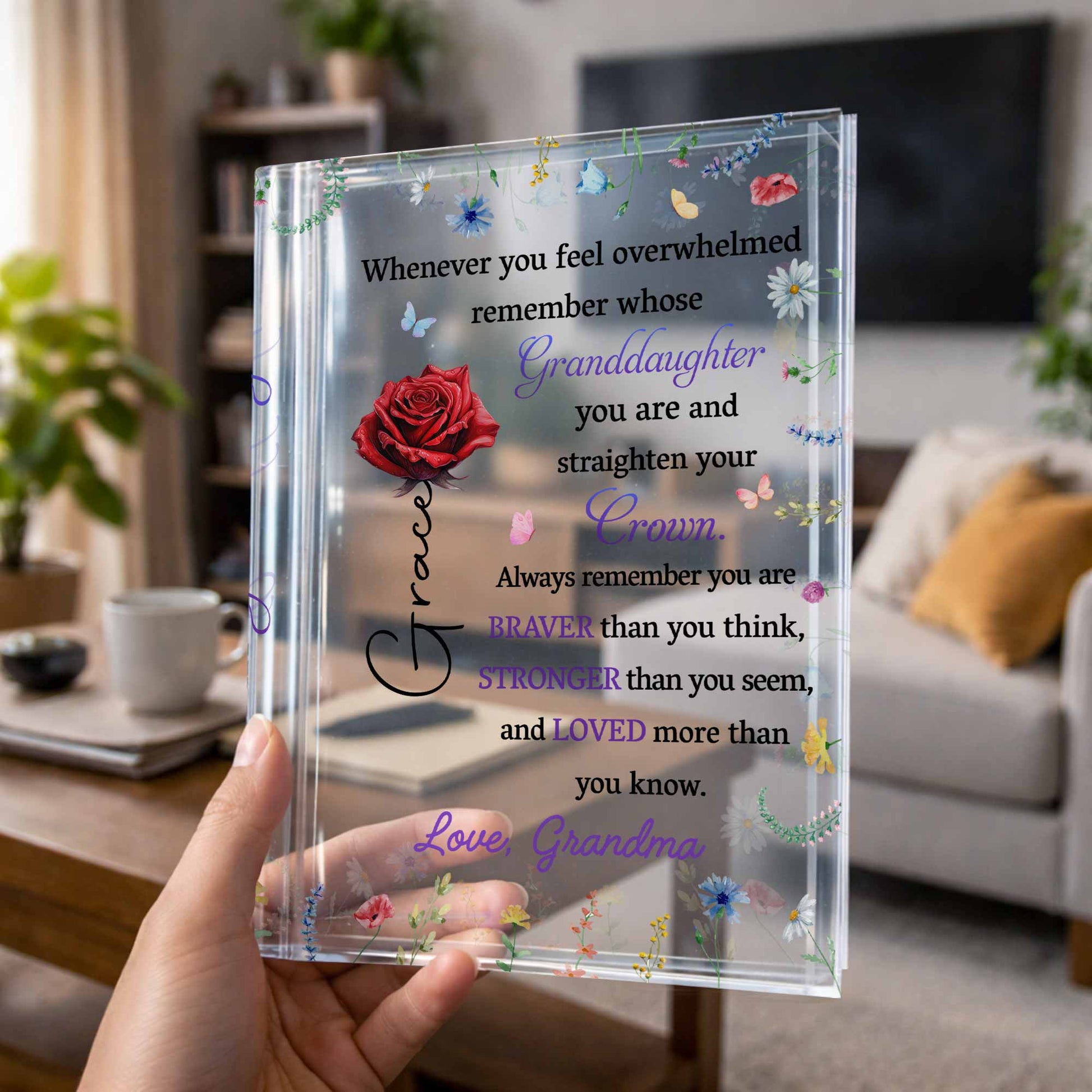 Straighten Your Crown, Granddaughter Motivational Quote