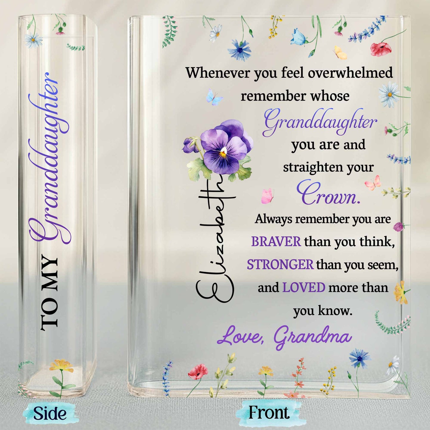 Straighten Your Crown, Granddaughter Motivational Quote