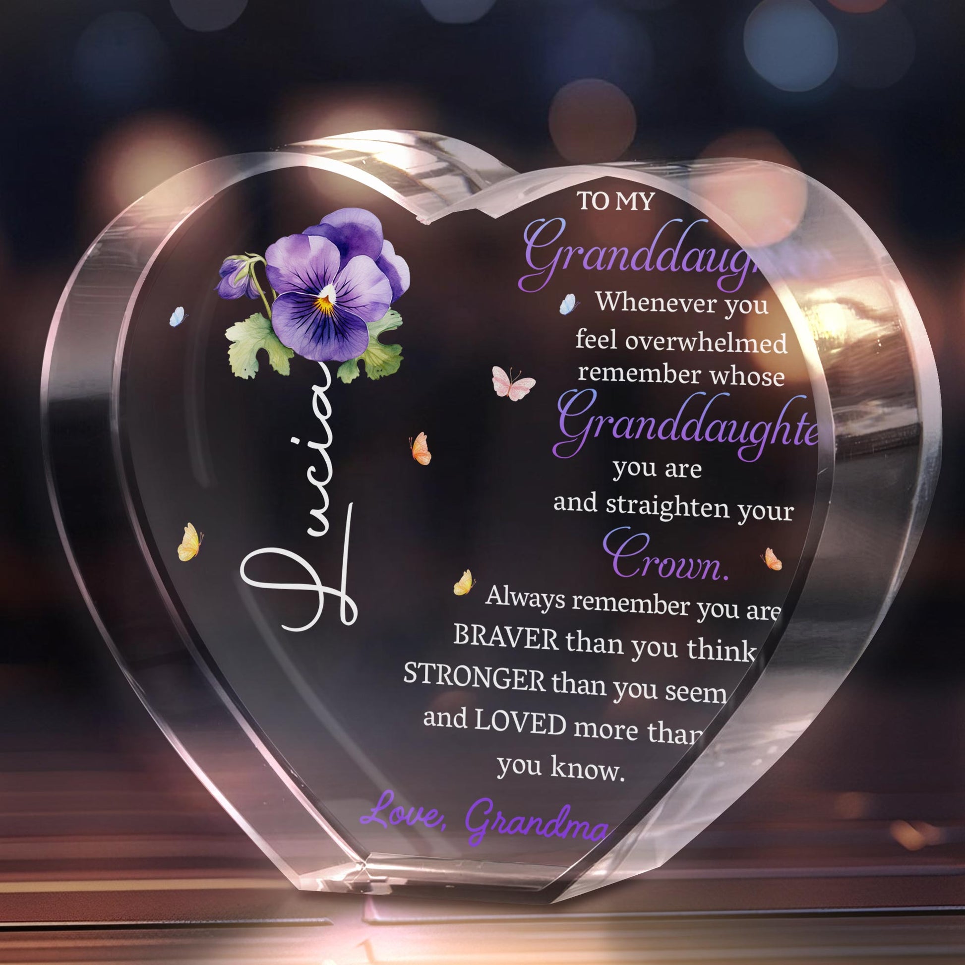 To My Granddaughter, Whenever you feel overwhelmed, Flower and Crown