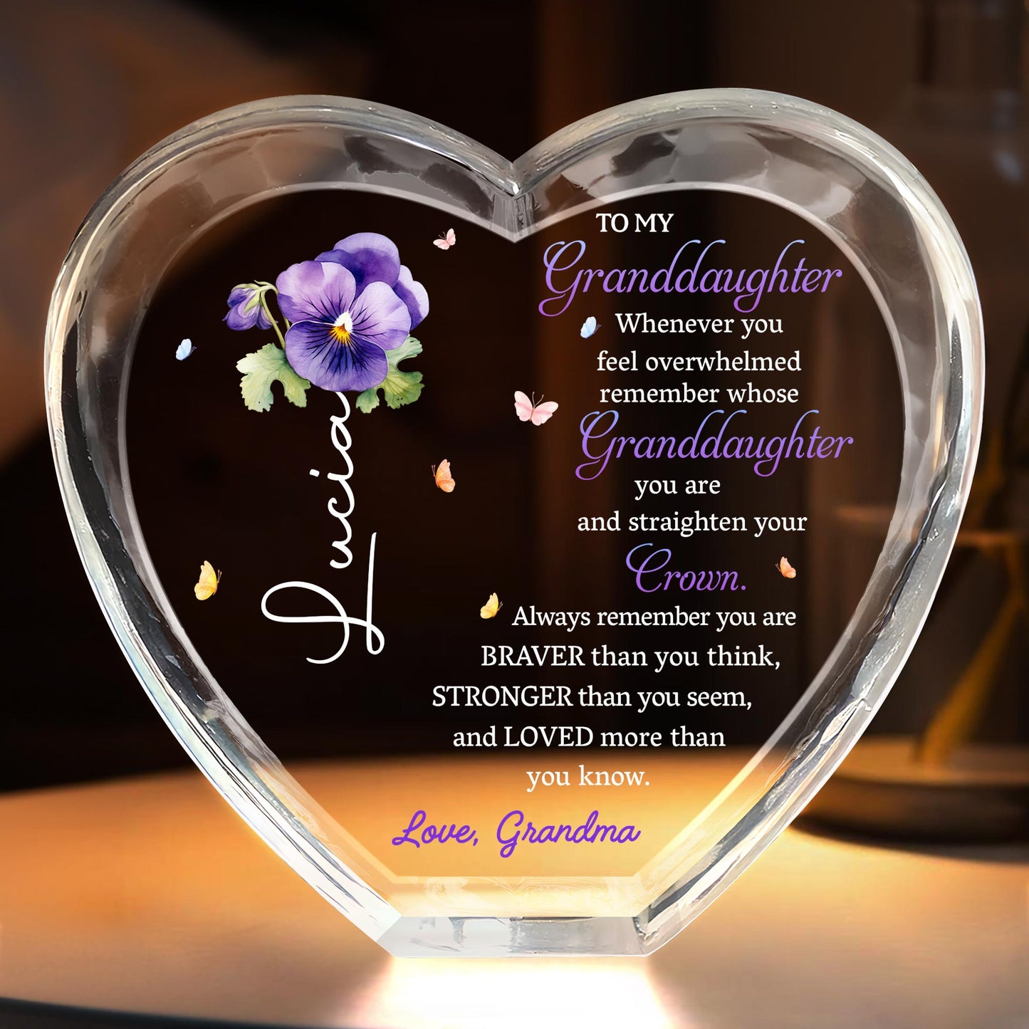 To My Granddaughter, Whenever you feel overwhelmed, Flower and Crown