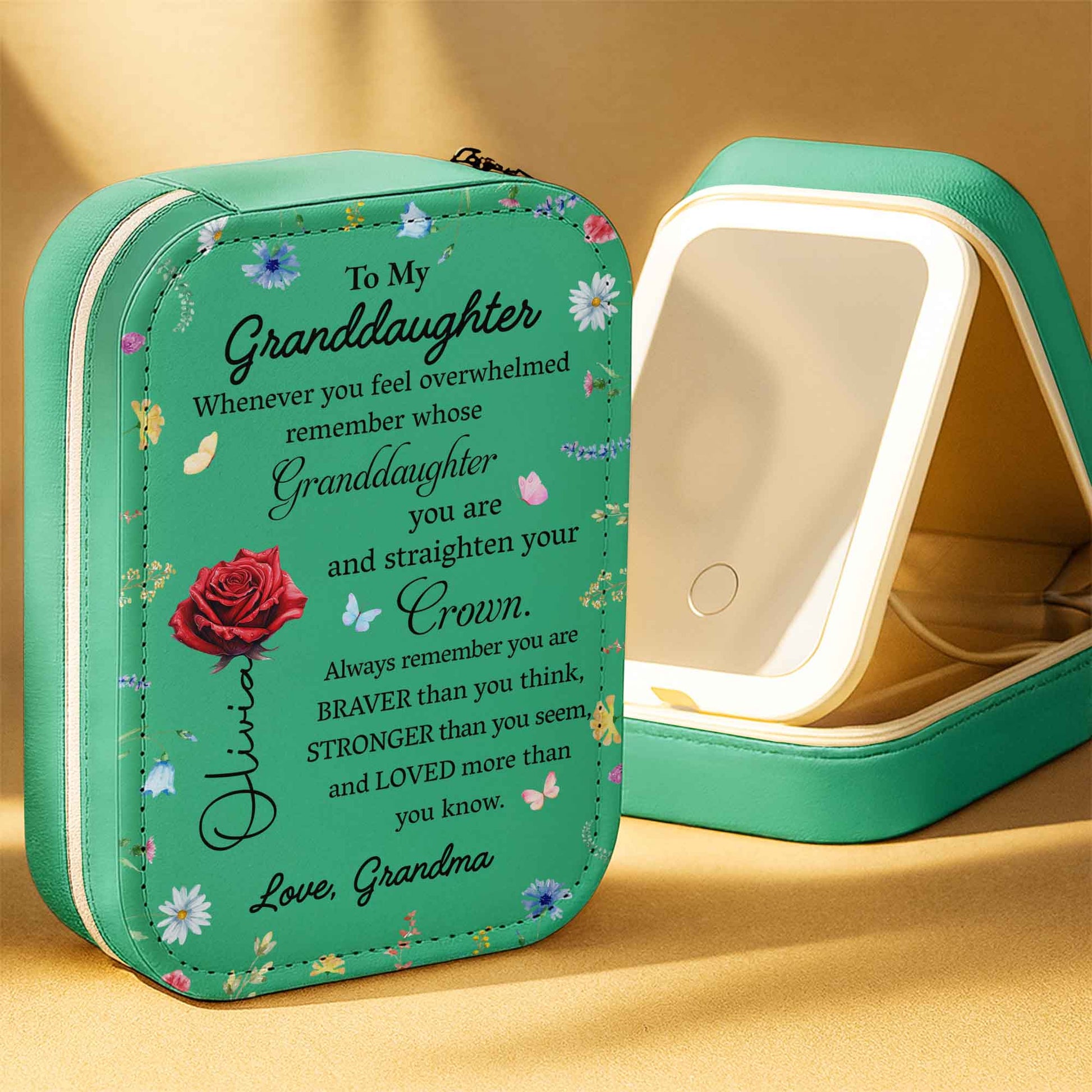 To My Granddaughter, Flowers And Crown