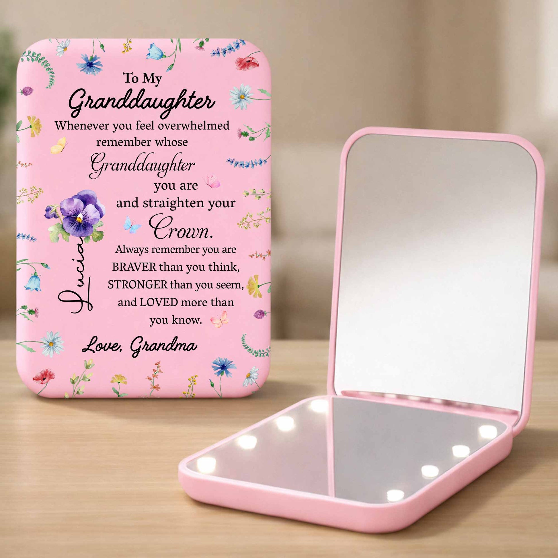 To My Granddaughter Straighten Your Crown Flower And Butterfly