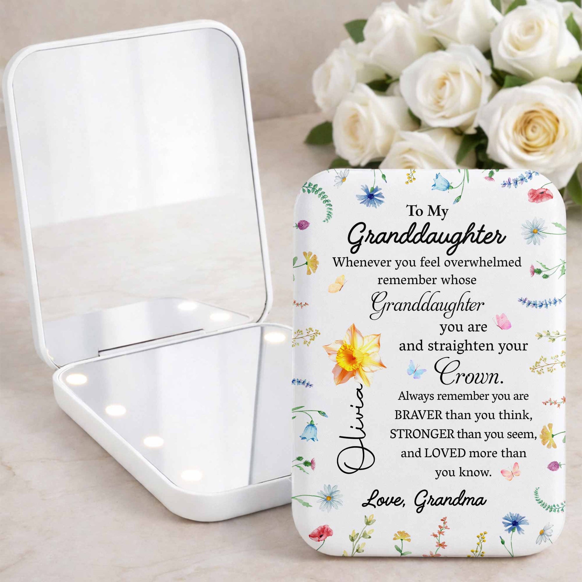 To My Granddaughter Straighten Your Crown Flower And Butterfly