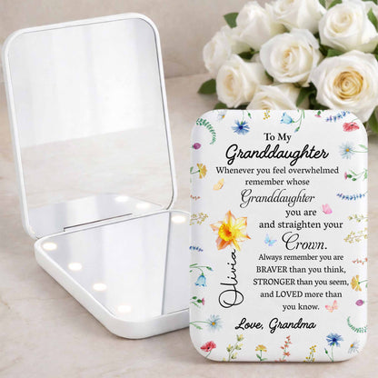 To My Granddaughter Straighten Your Crown Flower And Butterfly