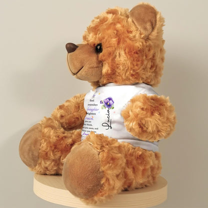 To My Granddaughter, Whenever You Feel Overwhelmed Remember Whose Granddaughter You Are, Crown And Flower - Personalized Custom Cuddle Bear - GDT223_TED