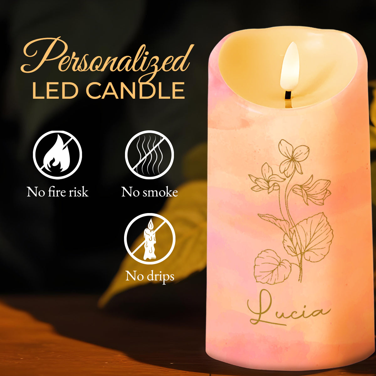 Vela de reflexión con amor y ánimo para mi nieta - Vela LED personalizada - GDT225_LECA